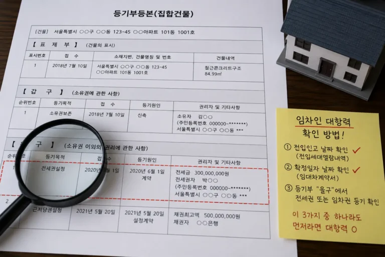 법원경매에서 임차인의 대항력 유무를 쉽게 확인하는 방법 안내
