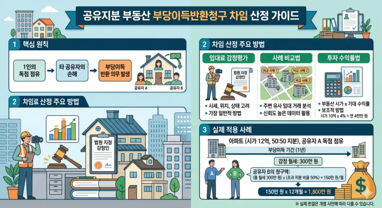 공유지분 부당이득반환청구 차임 산정 관련