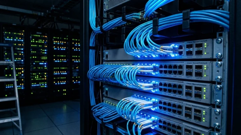 VLAN Access 포트 Trunk 포트 차이 802.1Q 태깅 — 데이터센터 스위치 광케이블 연결